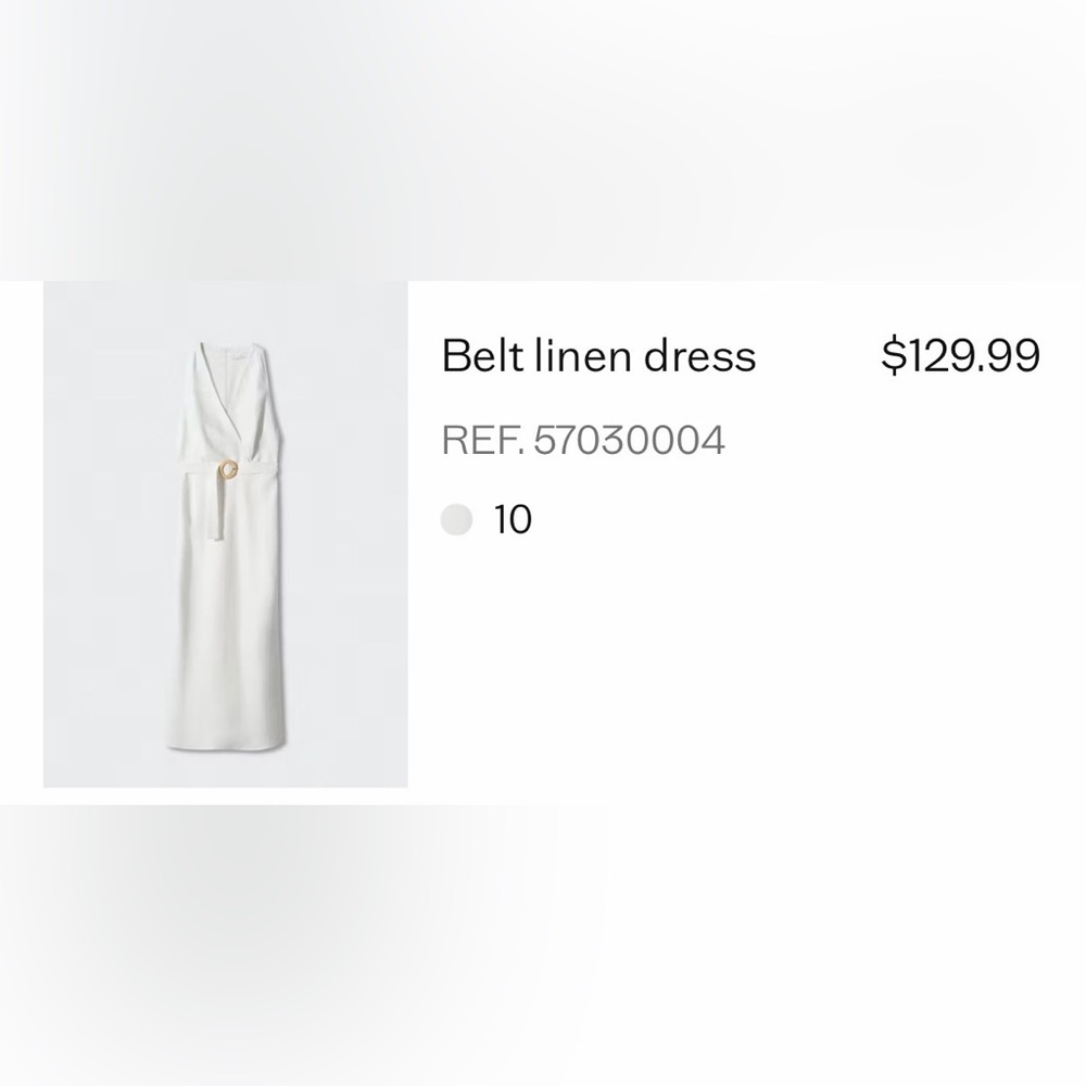 Mango White Sleeveless V-Neck Maxi Dress with Ring Belt - Picture 2 of 7